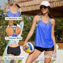 Zando Tankini Bathing Suits for Women Sport Womens Swimsuits Athletic Two Piece Swimsuit for Women Tankini Top with Shorts (XXL)
