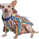 Mexican Dog Poncho Doggo Hoodie Baja Ponchos Blanket for Dogs Costume Pup Crew Pajamas Chihuahua Sweater Clothes from Small, Medium to Big Dog Made in Mexico with Recycled Fabric (3, Multicolor)