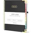 2026 Weekly and Monthly Planner - from January 2026 - December 2026, Daily Agenda Planner with Monthly Tab, Flexible Cover, Note Pages, Pockets, Bookmark, Spiral Binding, Black