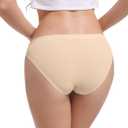 INNERSY Seamless Underwear for Women Hipster No Show Bikini Invisible Panties 3-Pack (Medium, Shadow Grey)