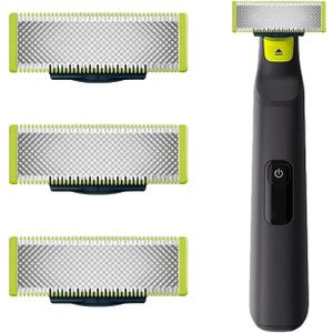 Set of 3 Replacement Blades for OneBlade Upgraded Stainless Steel Blades Compatible with OneBlade Electric Trimmer & Shaver