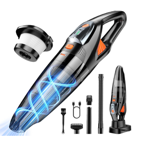 Handheld Vacuum Cordless 25000PA Powerful Suction, Portable Car Vacuum, 3 in 1 Hand Held Vacuum Rechargeable 8000mAh with LED Light, HEPA Filter, Home, Car Seats, Office, Pet Hair, Dust Buster