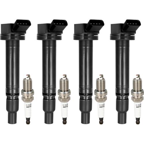 ECCPP UF507 4 ignition coils with 4 iridium Spark Plugs for Toyota for Lexus for Scion TC L4 2.5L 2.7L C1596 UF-507 UF-587
