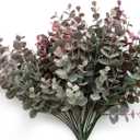 5 Bundles Artificial Eucalyptus StemsFaux Greenery Fake Dust Frosted Eucalyptus Branches LeavesFake Plants for DecorationDusty Mauve
