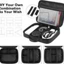 MATEIN Cable Organizer Bag, Large Travel Storage Bag Sturdy Tool Case with Handle for Phone Cord Electronics Accessories, Carrying Case for Tablet (Up to 12.9inch), Powerbank, Hard Drive, Black