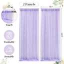 10ft x 10ft Purple Backdrop Curtain with Lights String for Parties, Sheer Tulle Wedding Photo Backdrops Drapes for Purple Birthday Party Decorations Background for Photography