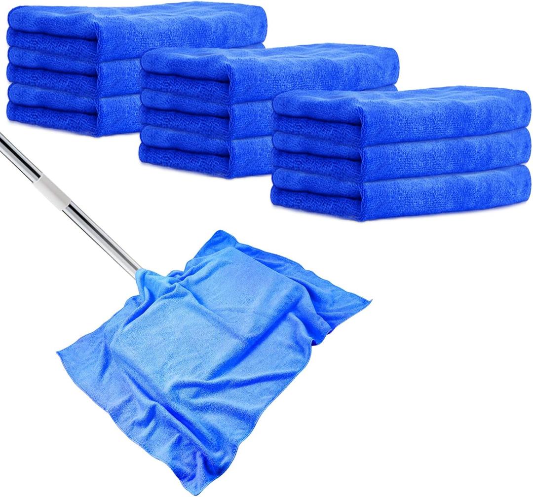 9 Pcs Extra Large Microfiber Cleaning Cloth, 20" x 30" Washable Reusable Large Floor Cloth Rags, Microfiber Towels for Mop Cleaning Office Bathrooms Housekeeping (Navy Blue)