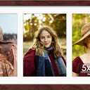 8x16 Collage Picture Frame 5x7 Collage Picture Frame Displays Three 5x7 inch Photos or 8x16 (Without Mat) for Horizontal Wall Mounting Display and Vertical Redwood