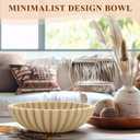 YMXYJM Large Decorative Bowl, Modern Handicraft Bowls for Home Decor, Decorative Fruit Bowl for Kitchen Counter, Ruffle Decor, Stylish Key Bowl for Entry Table, Artificial Travertine Beige