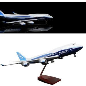 24-Hours 18 1:130 Model Jet Airplane B747 Model Plane Aircraft Model Diecast Airplane for Adults with LED Light(Touch or Sound Control) for Decoration or Gift