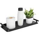 Toilet Paper Basket, Stainless Steel Toilet Tank Tray with Handle for Organizing - Toilet Paper Basket Storage for Toilet Tank, Bathroom, Kitchen Counter (Black)