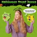 2 x Colarr 6 Pcs Halloween Boxes for Gifts Spider Web Gift Box with Lids Paperboard Trick or Treat Candy Containers Hexagon Cookie Containers for Bakery Supplies Storage Birthday Party(Bright)