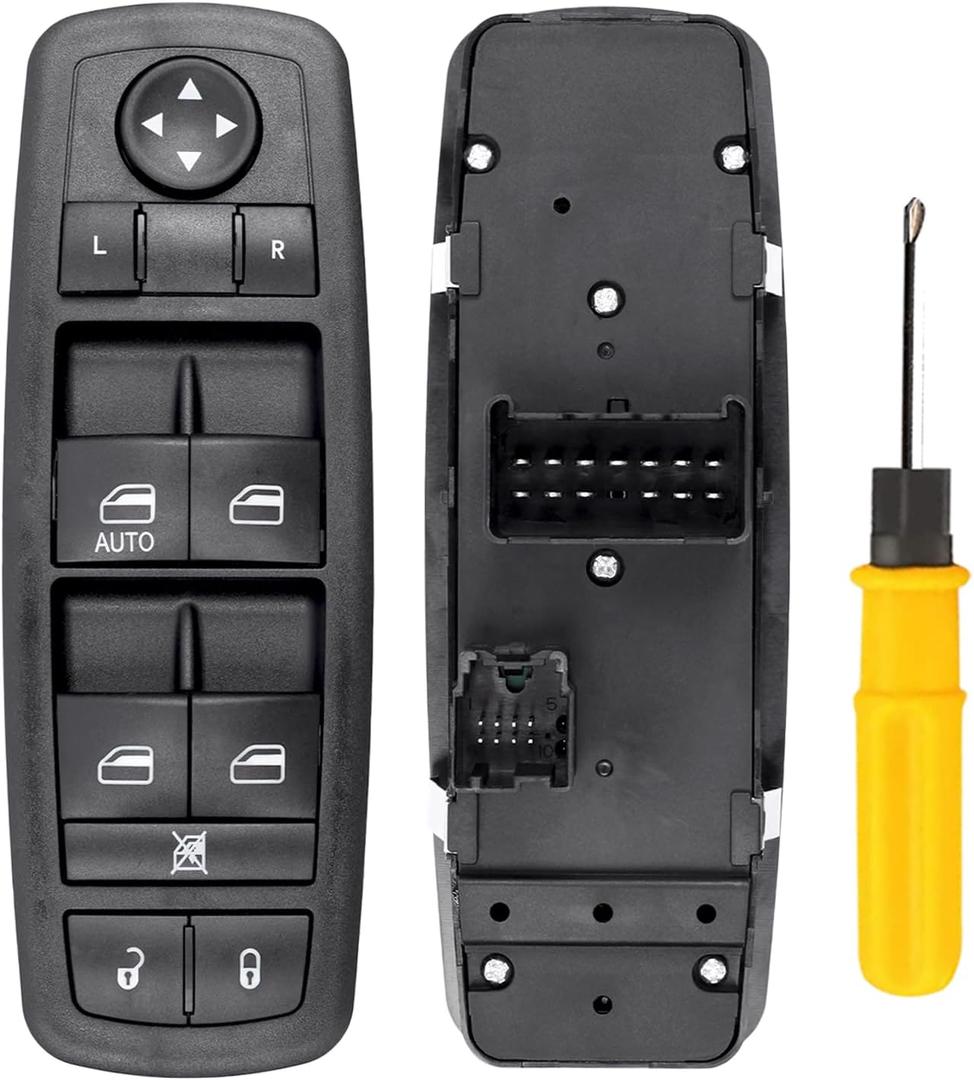 Master Power Window Switch, Driver Side 8 + 13 Pins, Replacement for 2011-2016 Do-dge Journey, 68084001AB, 68084001AC, 68084001AD, DWS1893