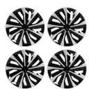 ABX Hubcaps, 15 inch hubcaps Set of 4, Wheel Rim Cover ABS Material, Snap On Car Truck SUV Replacement, for Toyota Camry Nissan Mazda etc, Black & Silver