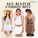 Syhood 3 Pieces Straw Woven Elastic Waist Belt for Women Bohemian Dress Braided Belt