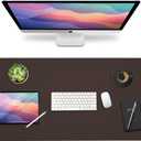 Vine Creations Leather Desk Mat Large 36" x 20", Desk Protector Mat, PU Leather Desk Pad, Non-Slip Large Mouse Pad, Desk Blotter, Desk Pads on Top of Desks, Office Desk Matt for Desktop (Dark Brown)