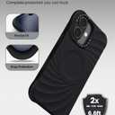 ORNARTO Vortuxe for iPhone 16 Case 6.1" | 2X MIL-STD Drop Protection | Compatible with MagSafe | Sleek Aesthetic Liquid Silicone Phone Cover - Black