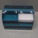 Desk Organizer with 6 Compartments and 2 Drawers, Plastic Makeup Organizer, Pen Holder for Desktop Storage, Desk Organization for School, Home, Office Supplies (Dark Green)