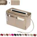 ZTUJO Purse Organizer Insert, Felt Bag Organizer with Metal Zipper, Handbag & Tote Shaper, For Speedy Neverfull Tote, 7 Sizes (Small, Silky Beige)