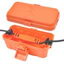 Hrensaw Small Weatherproof Electrical Connection Box(6 x 3.5 x 2.2inch),Outdoor Electrical Box,Waterproof Extension Cord Covers for Plug, Extension Cables, Holiday Lights,Orange