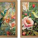Framed 3D Textured Colorful Canvas Wall Art Set of 2 16x24 Inch