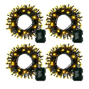 4 Pack- Battery Operated Outdoor Tree String Lights with 50 Warm White LEDs on 16.5ft/5m of Dark Green Cable, Outdoor Battery Xmas Wreath Lights with Timer for Christmas Yard Holiday Decoration