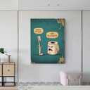 Humor Modern Bathroom Wall Decor 12x16inch I Hate My Jobs Toothbrush And Toilet Paper Wall Art Artwork Funny Cartoon Bath Poster Paintings Cute Restroom Canvas Prints Picture For Kids Lavatory Decor (10L" x 8W")