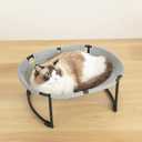 Cat Bed Hammock, Free-Standing Elevated Cat Bed for Indoors and Outdoors, Easy Assembly with Removable Washable Mesh for Cats up to 30 lbs, 20 in x 16.5 in x 8 in