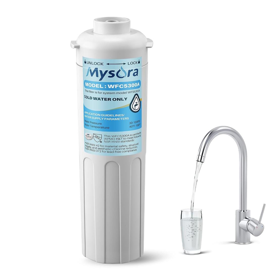 Under Sink Water Filter System Compatible with PUREPLUS WFC5300A, 3 Years or 22000 Gallons Ultra Long Life, Under Sink Water Filtration for Kitchen & RV, Reduces Lead, Chlorine,Bad Taste & Odor