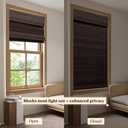 LUCKUP Cordless Bamboo Roman Blinds Shades for Indoor Windows-Blackout Room Darkening Roman Blinds with 6" Valance Cover Enhanced Privacy, 28" W x 64" H