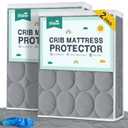 Crib Mattress Protector Sheets Waterproof 2 Pack, Quilted Crib Mattress Pad Cover Fitted Fits for Baby Toddler Bed Mattress, Grey, 52 x 28