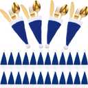 30 Pack Christmas Santa Hats Silverware Holders Mini Santa Hats Xmas Party Dinner Table Dinnerware Decorations Christmas Party Supplies for Red Wine Bottle, Knife, Fork, Candy(Blue)