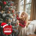 2 x Artmag 24 Pcs Velvet Bows for Christmas Tree Rustic Bows Velvet Christmas Ornaments for Door Garland Wreath Gift Party Holiday Decoration (Width of 5/8",Grey) (Gray)