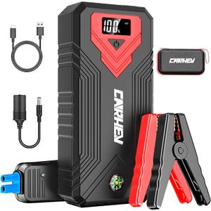 3000A Jump Starter, 24000mAh Car Battery Jump Starter (up to 8.0L Gas and 8.0L Diesel Engine) Battery Jumper Starter Portable, 12V Car Jumper Starter Portable with LED Light and USB QC 3.0