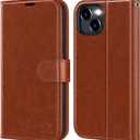 OCASE Compatible with iPhone 15 Plus Wallet Case, PU Leather Flip Folio Case with Card Holders RFID Blocking Kickstand [Shockproof TPU Inner Shell] Phone Cover 6.7 Inch 2023, Brown