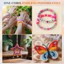 3 x CATIFLIN Elastic String for Bracelets 2 Rolls 1mm 656FT, Stretchy Cord for Beading, Jewelry Making, Pony Beads, Charms, DIY Crafts, Black and White Nylon Thread, Strong Bracelet Supplies