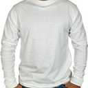 BROOKLYN VERTICAL Mens Long Sleeve Cotton T Shirt Crew Neck White (4X-Large)