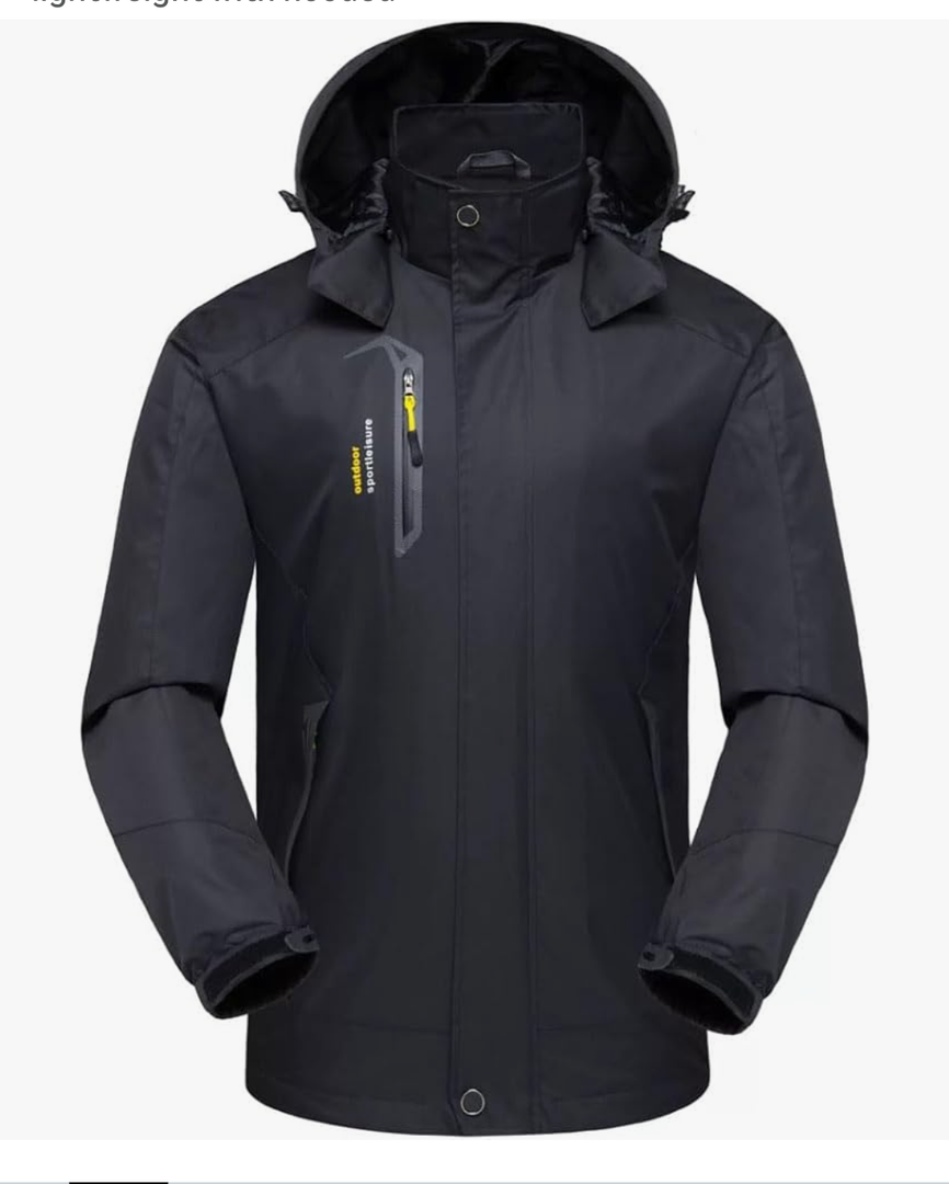 Men's raincoat windproof outdoor sports jacket lightweight with hooded, m