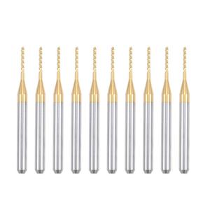 uxcell 10Pcs 1mm Titanium Coat Carbide End Mill Engraving Milling Cutter CNC Router Bits for PCB Machine, 1/8" Shank