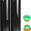 2-Pack Black Stretch Wrap 18" x 1000 Feet 80 Gauge Industrial Strength with Plastic Handle, Plastic Pallet Supplies Durable Self-Adhering for Packing, Moving, Heavy Duty Shrink Film Rolls