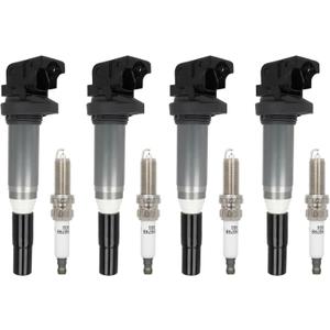 ECCPP 4 ignition coils with 4 iridium Spark Plugs,UF598,coils packs, for Mini Cooper 2007-2013,Cooper Countryman 2011-2016,Cooper Paceman 2013-2016,1.6LC1692,UF-598 5C1749
