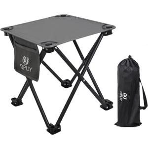 Opliy Camping Stool, Folding Small Chair Portable Camp Stool for Camping Fishing Hiking Gardening and Beach, Camping Seat with Carry Bag (Gray) (Grey)