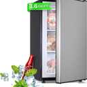 Maine Upright Freezer 3.6 Cu.Ft Mini Freezer with Reversible Stainless Steel Door Freestanding Compact Freezer with 3 Adjustable Thermostat, Small Freezer for Apartment Dorm (Silver)