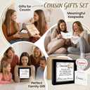 3 x Cousin Gifts for Women, Cousin Birthday Gifts for Women | Gift for My Cousin, Cousins Gifts Card for Thanksgivings, Long Distance Ornament for Cousins Female FF698, 4.7"x4.7"