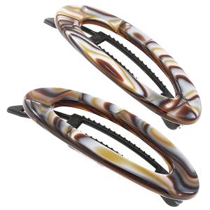Camila Paris CP3367 French Hair Barrettes for Women, Onyx, Side Slide-in Metal-Free Closure Flat Hair Clips for Fine Hair, Strong Hold Grip No Slip Hair Accessories, Handmade Made in France