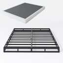 Box Spring Full 5 Inch Low Profile Heavy Duty Metal Mattress Foundation with Easy Clean Fabric Bed Cover, Non-Slip, No Noise, Easy Assembly