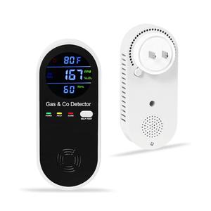 Combination Natural-Gas and Carbon-Monoxide-Detector Plug-in, 4 Sensors with Carbon Monoxide Alarm,°F & Humidity,Explosive Gas Detector Alarm for Home,RV,Apartment