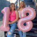 10 x 40 Inch Pearlescent Pink 1 Balloon for First Birthday, 1st Number Balloons Birthday Decorations for Girl Kids Toddler Baby, One Giant Number 1 Balloon