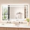 LED Mirror for Bathroom 48x28 Lighted Bathroom Vanity Mirrors with Lights, Brighter Frontlit and Backlit Anti-Fog Mirror, Tempered Glass, Dimmable 3 Colors Light Modes, Memory Function (Lucency)