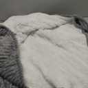 Homemate Heated Blanket Electric Throw - 50"x60" Heating Blanket Throw 1/2/4/6/8 Hours Auto-Off 10 Heat Levels Over-Heat Protection Soft Flannel Sherpa Heater ETL Certification (01 - Light Grey (Striped))